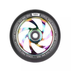 Échantillon Gratuit <span class=keywords><strong>Trottinette</strong></span> Pro d'Usine <span class=keywords><strong>Trottinette</strong></span> Stunt Économique Roues 110mm Roulement ABEC-9 à Noyau en Aluminium PU à Rebond Élevé Couleur Personnalisable - Product Image 2