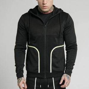<b>White</b> Gray Black Color Block Front Logo Eco-Friendly Unisex Full-Zip Hoodie Cotton French Terry <b>Sweatshirt</b> with Side Pockets - Product Image 1