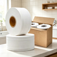 Rouleaux géants de papier toilette en pâte recyclée, personnalisables, doux, sans poussière, écologiques, jetables, 15g x 2 plis, 110mmH