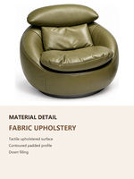 Fauteuil lounge rond moderne rembourré, fauteuil d'appoint individuel pour salon, hall d'hôtel