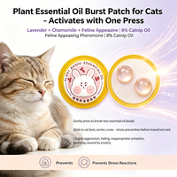 Patchs Apaisants aux Huiles Essentielles Naturelles pour Chats – Lavande, Camomille, Phéromones – Autocollants pour Soulager le Stress et l'Anxiété – Soins de Santé pour Animaux