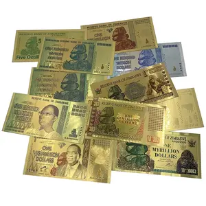 定制印刷全津巴布韦24k金箔钞票，定制设计