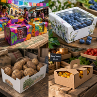 Geoptimaliseerde gegolfde productenverpakking voor koelcontainers, op maat gemaakte afmeting, luchtgleuven, kraftpapier, fruit- en groentekarton voor export