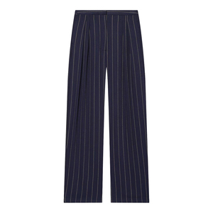 PB&ZA Donna 2026 Estate Autunno Nuovi <span class=keywords><strong>Pantaloni</strong></span> Larghi Chic alla Moda Vintage <span class=keywords><strong>a</strong></span> Vita Alta in <span class=keywords><strong>Lino</strong></span> <span class=keywords><strong>a</strong></span> <span class=keywords><strong>Righe</strong></span> Dritti Femminili Mujer - Product Image 1