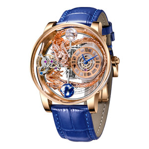 남성용 투르비옹 시계 드래곤 패턴 속이 비치는 기계식 쿼츠 무브먼트 메탈 30m 방수 고급 시계 - Product Image 6