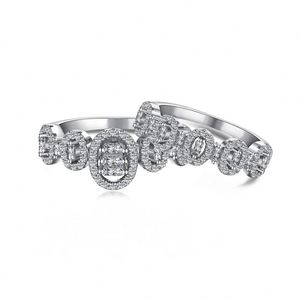 Dylam New Arrival Luxury Women Jewelry Accessories Pave Baguette 5A Cubic Zirconia Zircon Stackable <b>Stacking</b> Wedding <b>Rings</b> - Product Image 1