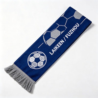 Promotion Custom ized Design Fußball Fan Schal Stickerei Jacquard Logo Acryl Fußball Schal für Fußball vereine gestrickt