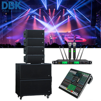 Système de Son DBK Pro avec Enceinte Line Array Double 10 Pouces et Caisson de Basses Double 18 Pouces en Bois pour Concerts et Églises