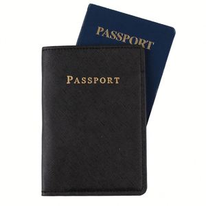 Organizador de Documentos de Viaje Familiar con Diseño Cruzado en Color Sólido, Estampado en Oro PU y Porta Pasaportes y Tarjetas, Disponible en Stock - Product Image 4