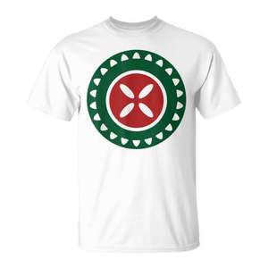 T-shirt unisexe pour adulte à col rond et manches courtes, motif tuiles circulaires Mahjong chinois, sérigraphié, pour promotion - Product Image 1