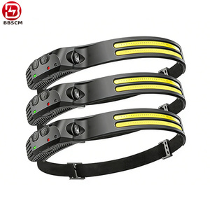 AJOTEQPT <b>USB</b> Charging Lithium Ion Dimmable Outdoor Cycling Light Wave Sensing COB Silicone Headlight LED Source Head Mounted - Product Image 1