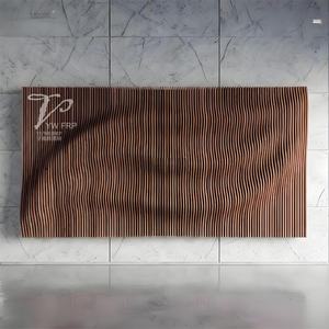 Décoration murale abstraite en bois massif, design moderne, personnalisable, pour usage commercial, entreprise/hôtel, fond de mur - Product Image 3