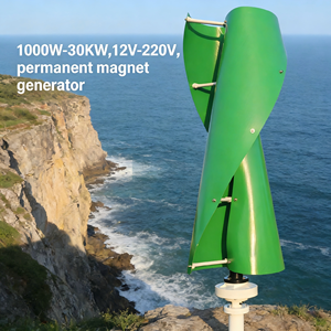Aerogenerador Vertical Pequeño de 1kw, 12V 24V 48V, Ligero, Apto para Techos, Montaje en Edificios/Balcones - Product Image 6