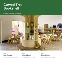 Étagère à livres en forme d'arbre et banc de lecture rond en bois pour enfants, meubles pour garderie, école maternelle, Montessori, maternelle, crèche