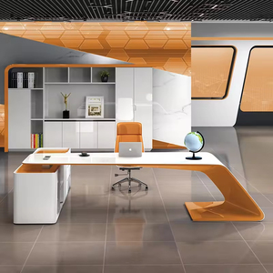 Modernes Executive Office Desk Set Beliebte CEO Möbel für Commercial Office Boss Manager <span class=keywords><strong>Computer</strong></span> tisch mit Schrank - Product Image 4