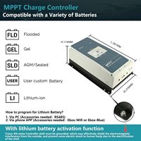 EPEVER 5420AN 12/24/36/48V 50A MPPT Régulateur de batterie Contrôleur de chargeur avec entrée PV max. 200V pour système solaire domestique