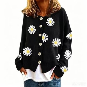 Cárdigan de Punto con Diseño de Margaritas Pequeñas para <span class=keywords><strong>Mujer</strong></span>, Primavera/Verano 2026, de Alta Calidad, Ideal para Uso Diario Casual Urbano - Product Image 4