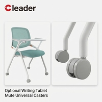 Chaise de bureau pliable Cleader moderne en maille avec tablette d'écriture extensible - Conception ergonomique pour usage commercial