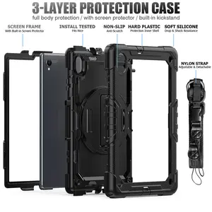 Capa protetora universal para tablet, capa giratória à prova de choque para tablet lenovo k10 x6c6/m10 plus 10.3 polegadas