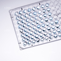 Plaque de culture cellulaire à 96 puits en PS à fond transparent avec couvercle transparent, traitée TC, stérile, OEM disponible, consommables de laboratoire, boîte blister