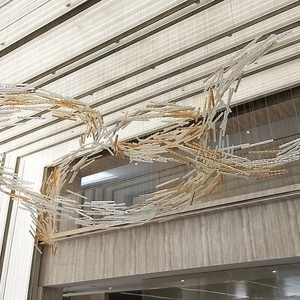 Tùy chỉnh lớn sảnh khách sạn đám cưới sang trọng chi nhánh thủy tinh ánh sáng mặt dây chuyền đèn chùm - Product Image 1