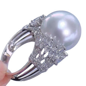 Bague en perle d'eau douce naturelle de précision 925, diamètre 12-13 mm, design d'ouverture impeccable, cadeau idéal - Product Image 4
