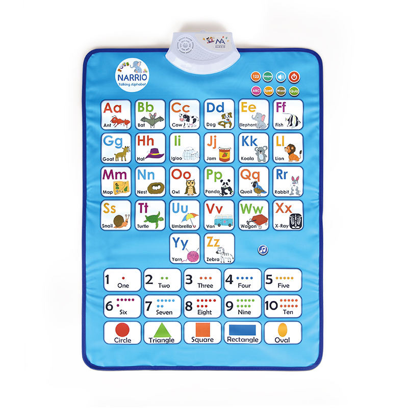 Affiche parlante de ABC bleu de tableau noir double face