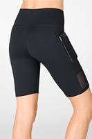 Shorts de sport élastiques taille haute pour le fitness, le yoga, la course et l'entraînement, avec poches