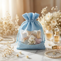 Sac en lin personnalisé avec cordon de serrage, pochette cadeau réutilisable, sac de rangement pour bijoux, cosmétiques, cadeaux de mariage