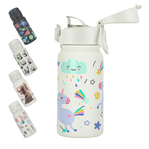 350ml Double Wall Stainless Steel Insulated Kids Water Bottle Customization Logo Kid Cups With Straw - Product Image 4