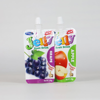 Emballage de recharge liquide en plastique découpé sur mesure pour boisson au jus de gelée imprimé personnalisé, sachet debout, sachet à bec verseur