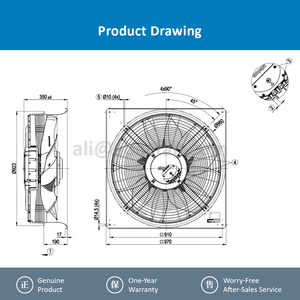 Ventilador de ventilación y refrigeración ebmpapst W3G800-LV05-03/F01, ventilador axial industrial EC CRAH para enfriador de aire. - Product Image 4