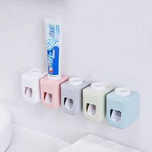 <b>Toothpaste</b> <b>Dispenser</b> Wall Mounted Automatic <b>Toothpaste</b> Squeezer With Brush Holder Nordic Color PP Material Bathroom Accessory - Product Image 1