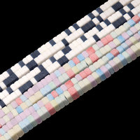 Assurance qualité nouvelle conception 1x2mm macaron et blanc et noir couleur petit bloc perles de pierre d'oxyde d'anion naturel