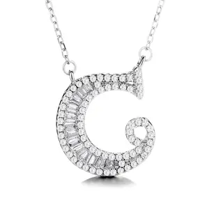 Adatti a Monili Su Ordinazione <span class=keywords><strong>Lettera</strong></span> "<span class=keywords><strong>C</strong></span>" Del Pendente 925 <span class=keywords><strong>Collana</strong></span> In Argento Sterling - Product Image 1