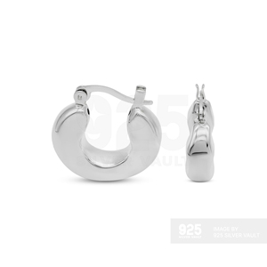 Boucles d'oreilles créoles de qualité supérieure, profil plat conique uni, diamètre 5,6 mm, style tendance - Product Image 2
