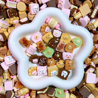 Miniatures en résine à dos plat, motifs animaux (chien, ours, patte), aliments, pain, biscuits, accessoires pour maison de poupée, fournitures de décoration intérieure, DIY