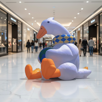 Modèle de canard gonflable géant multicolore pour la publicité, ballon animal de plus de 3,6 m de haut en tissu Oxford, installation facile, décoration pour événement