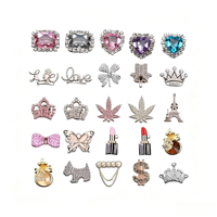 Accessoires de chaussures en métal de luxe en gros avec strass, breloques DIY en alliage, diamants et perles pour sabots