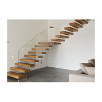 Fournisseur de escaliers suspendus en bois modernes de haute qualité, escalier flottant, provenant de Chine