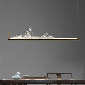 โคมไฟระย้าทรงสี่เหลี่ยมสไตล์จีนใหม่แบบเซน สำหรับร้านอาหาร ห้องทำงาน ห้องน้ำชา เคาน์เตอร์บาร์ ผลิตด้วยมือจากจีน - Product Image 5