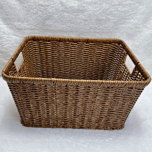 Rectangular Wicker Storage <b>Basket</b> With <b>Handles</b> For Home Organization Large Medium <b>Small</b> Sizes - Product Image 4