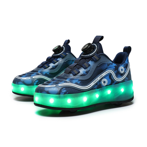 รองเท้าโรลเลอร์สเกตสำหรับผู้ใหญ่เด็กและผู้หญิงแบบมีไฟกะพริบได้รองเท้าสเก็ตแบบมัลติฟังก์ชันมีล้อ - Product Image 2