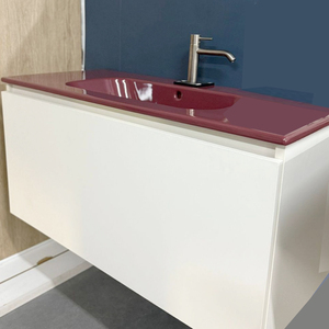 Lavabo da appoggio con foro per rubinetto singolo, lavabo portatile per hotel, mobile sospeso, lavabo integrato con rubinetto singolo - Product Image 3