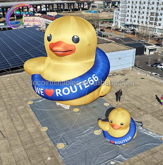 Giant Inflatable Duck Balloon Material Digital Printed Mascot Model Outdoor Parties Promotions Events Includes Blower