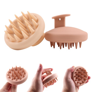 Brosse à cheveux de luxe portable, peigne en silicone, brosses à shampooing, exfoliant pour cuir chevelu humide, pour la croissance des cheveux, soin du cuir chevelu avec poignée - Product Image 4