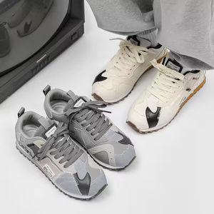 Zapatos Deportivos Casuales con Cordones para Hombre, Diseño Deportivo con Suela Suave, Parte Superior de Cuero Artificial, Transpirables, Impermeables, Retro, Ligeros - Product Image 2