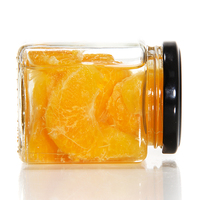 Hot Sale Jam Package Clear 250ml 300ml 500ml French Square Glass Jam Jar with Sealed Cap