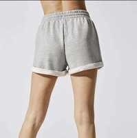 Shorts de sport en coton personnalisés pour femmes, ourlet roulé, shorts unis de haute qualité avec votre logo