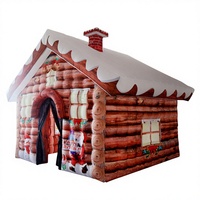 Decoración gigante inflable Navidad Santa tienda impermeable fácil configuración al aire libre
